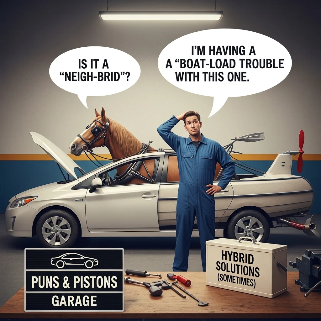 Caption Hybrid Car Puns 📸