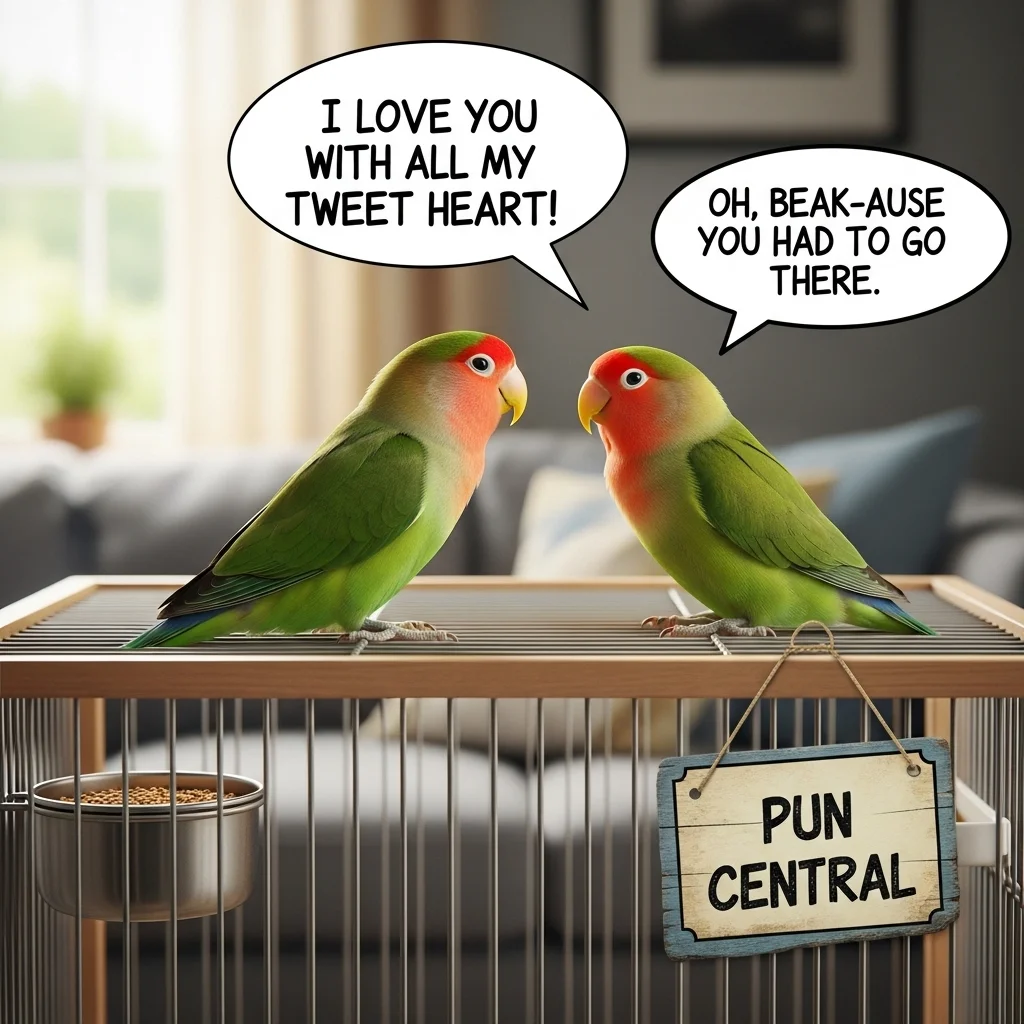 Caption Lovebird Puns 📸