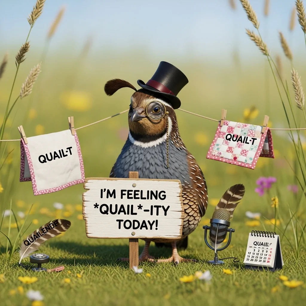 Caption Quail Puns 📸