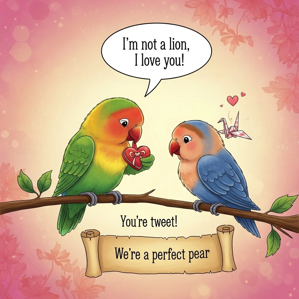 Short & Quick Lovebird Puns ⚡