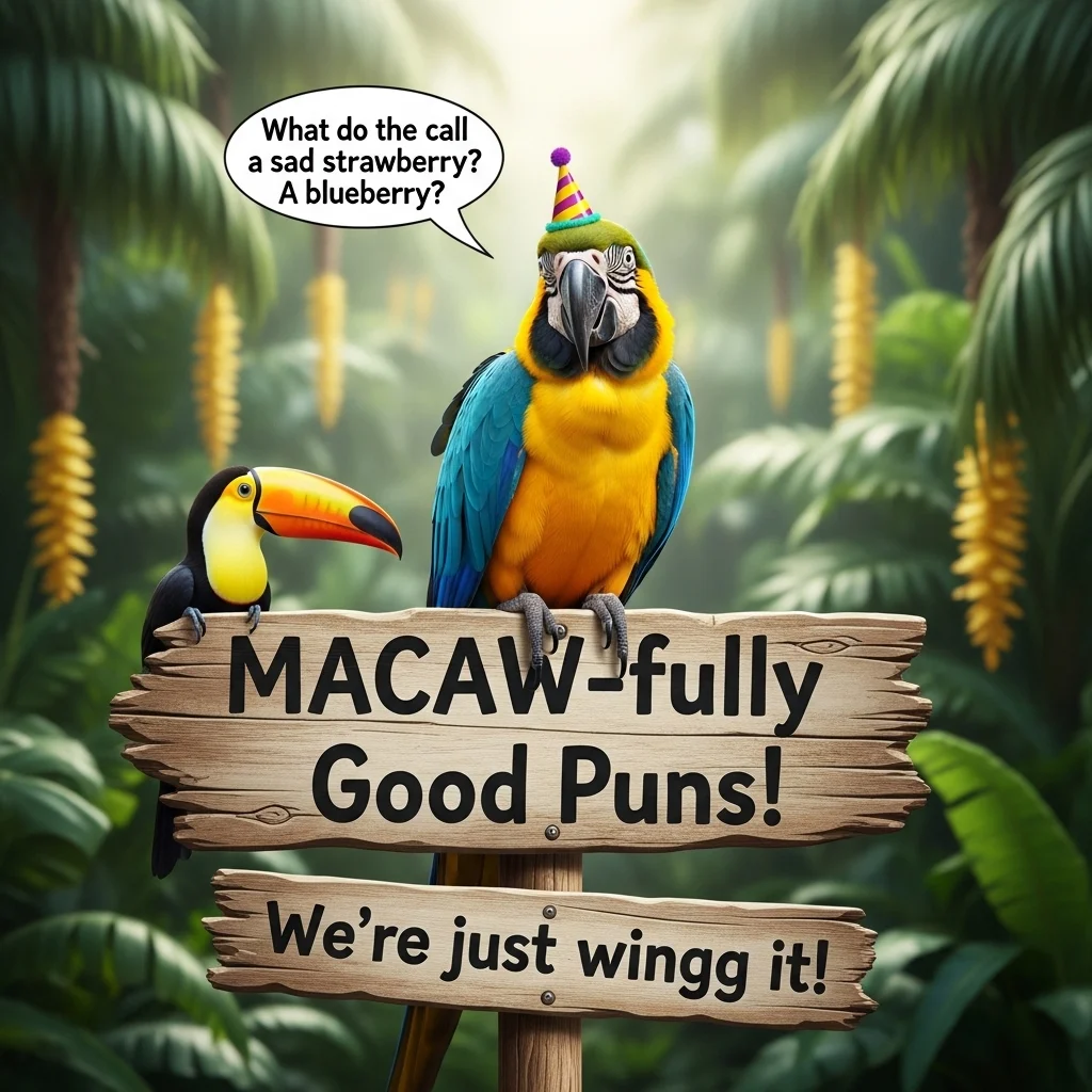 Short & Quick Macaw Puns ⚡