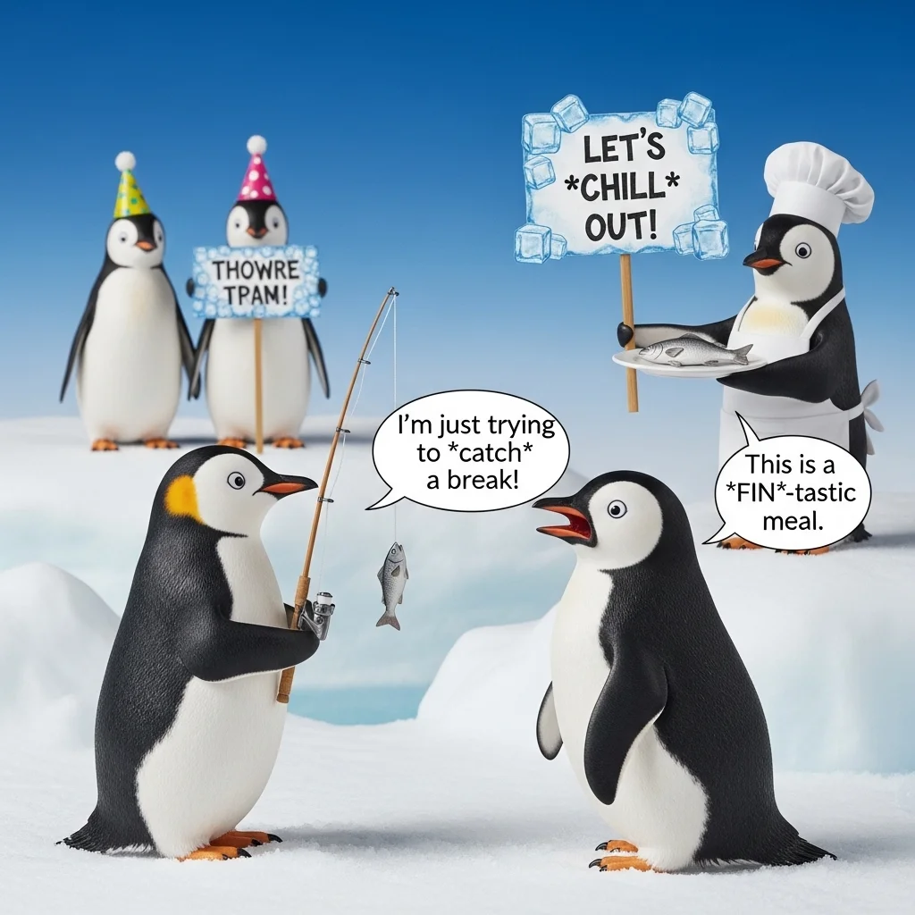 Short & Quick Penguin Puns ⚡