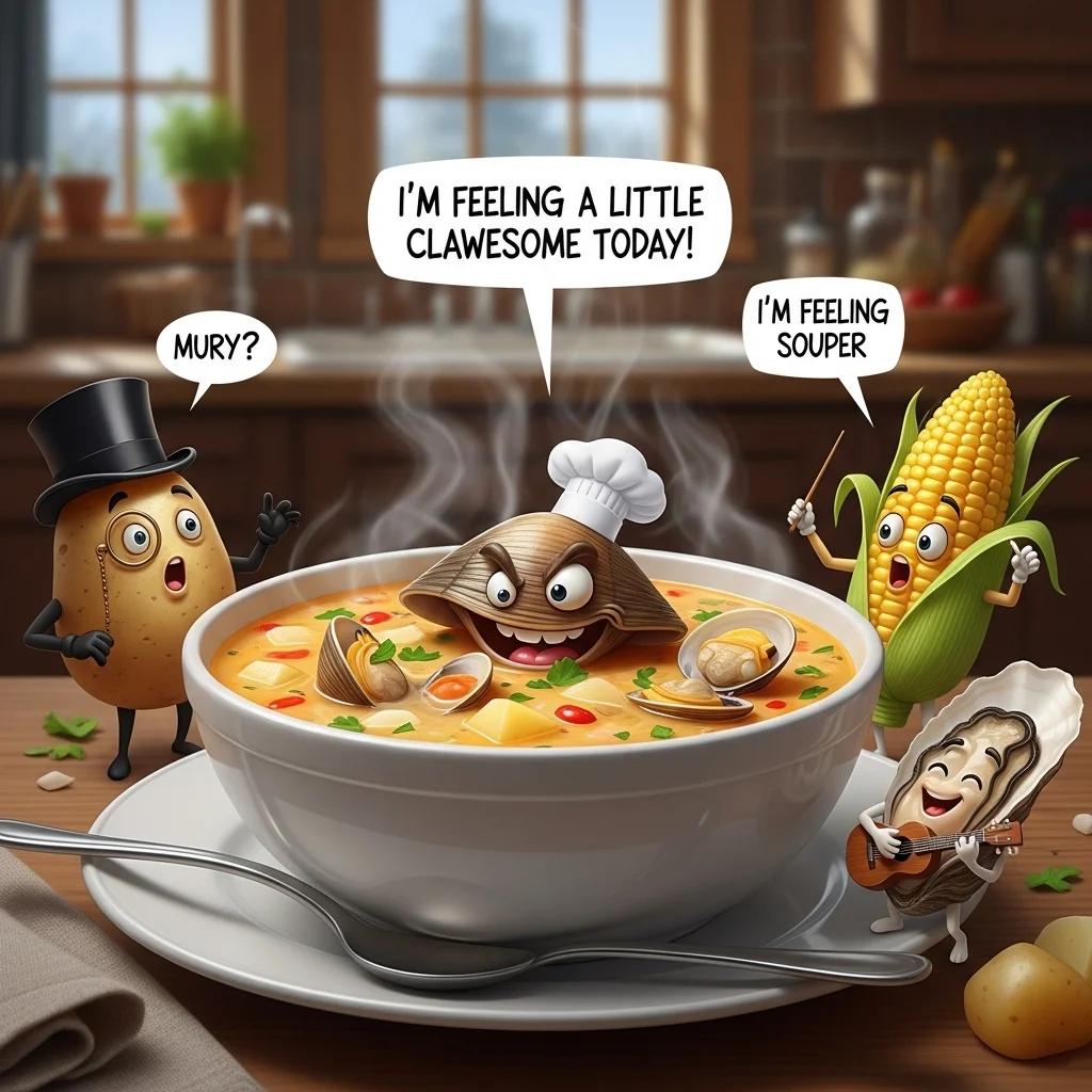 🔹 Funny Clam Chowder Puns 😂