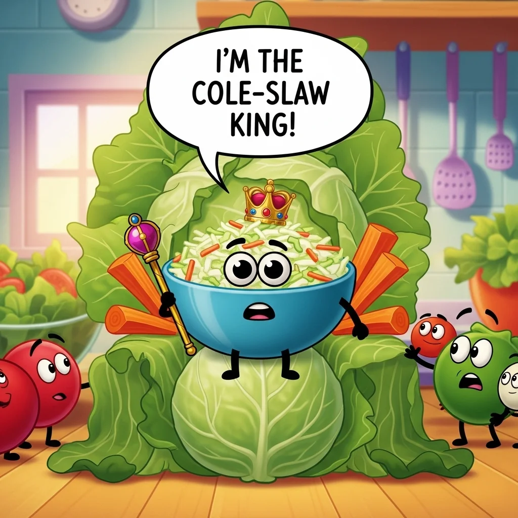🔹 Light Adult-Safe Coleslaw Puns 😉