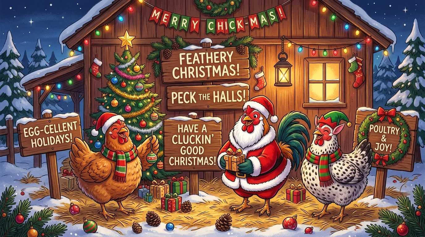 Classic Christmas Chicken Puns 🎄🐔